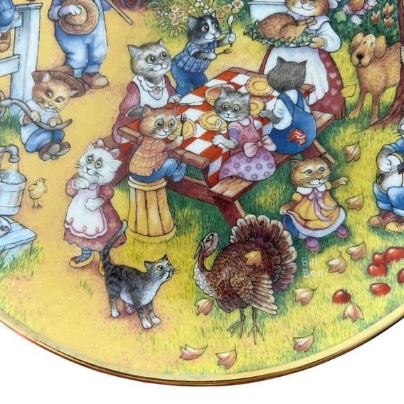 Franklin Mint Heirloom Bill Bell A Purrfect Feast Collector Plate - Picture 2 of 13